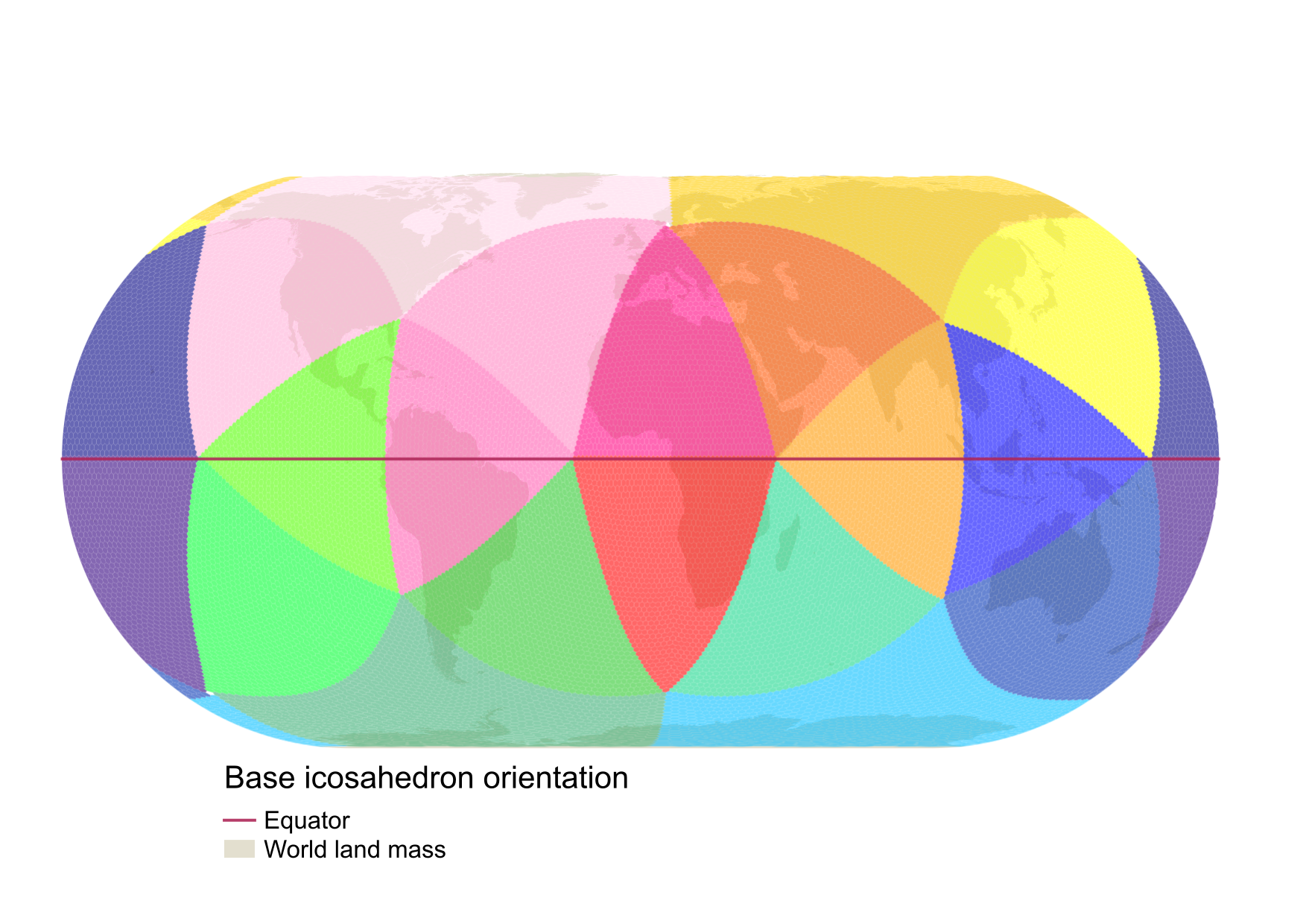 Area distortion across the globe — IGEO7 has none